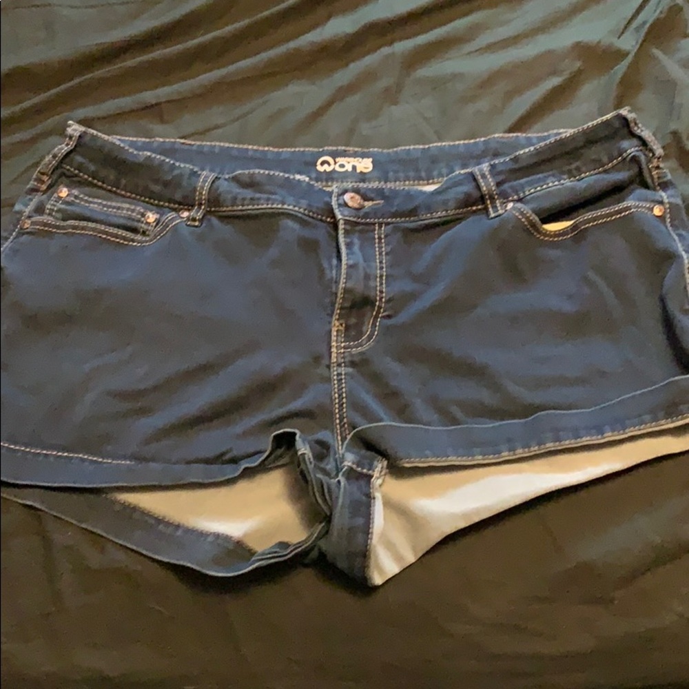 Dark wash jean shorts